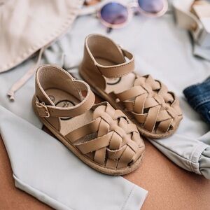 Little Love Bug Biege Ella Leather Sandal Size 5